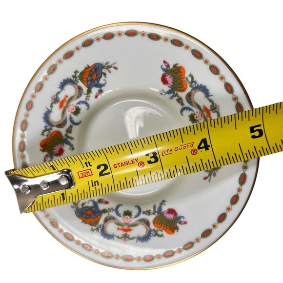 Limoges France Ceralene A Raynaud Vieux Chine Demitasse Cup Saucer Set Gold Trim - Picture 10 of 11